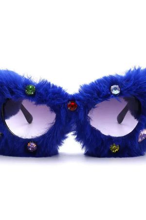 Cute Everyday Outfits, Outfit Inspo Casual Y2K Fuzzy Rhinestone Glasses