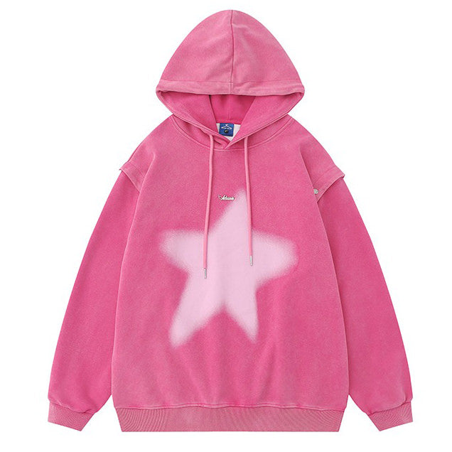 Cute Everyday Outfits, Outfit Inspo Casual Y2K Hoodie with Graffiti Star Print
