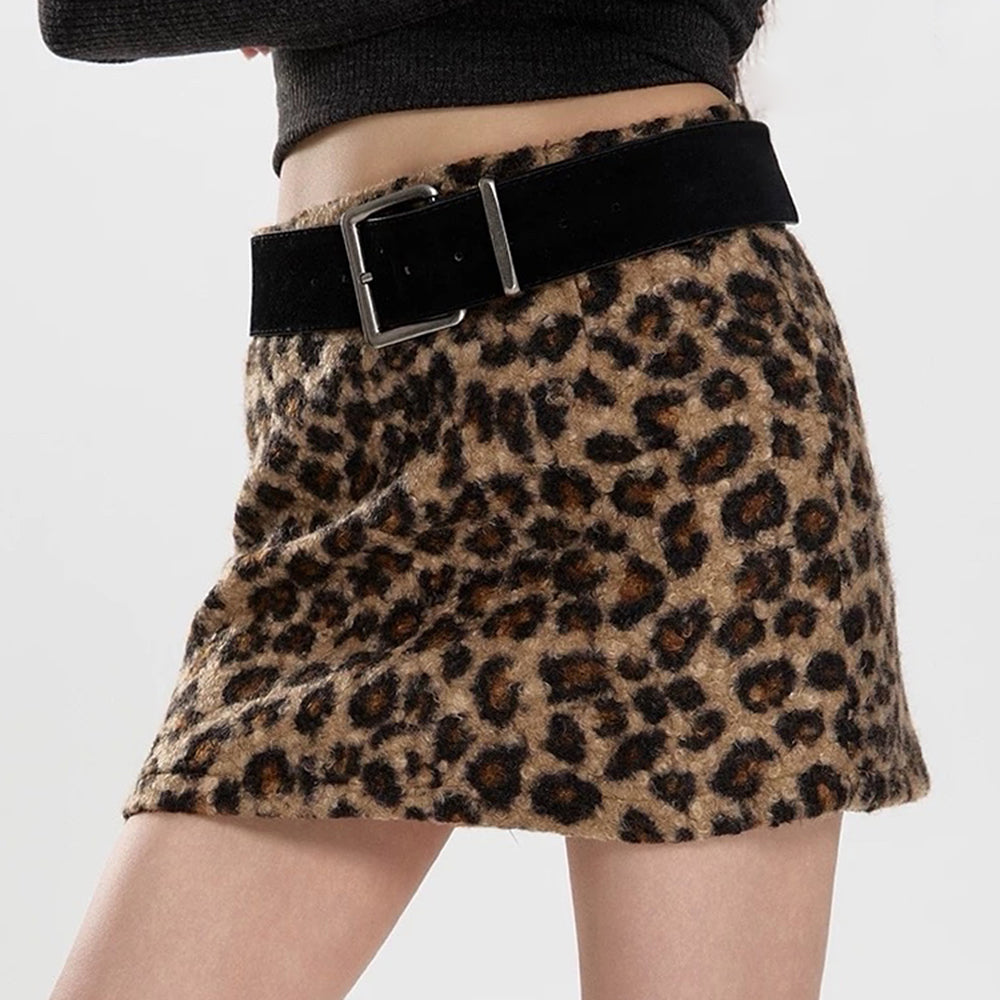 Cute Everyday Outfits, Outfit Inspo Casual Y2K Leopard Fuzzy Mini Skirt