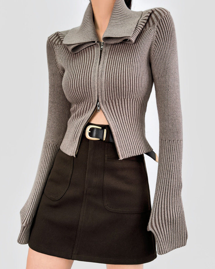 Cute Everyday Outfits, Outfit Inspo Casual Y2K Off-Shoulder Zip-Up Top Cute Everyday Outfits, Outfit Inspo Casual Y2K Off-Shoulder Zip-Up Top