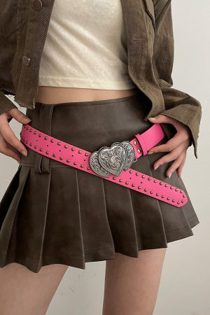 Cute Everyday Outfits, Outfit Inspo Casual Y2K Pink Double Heart Belt