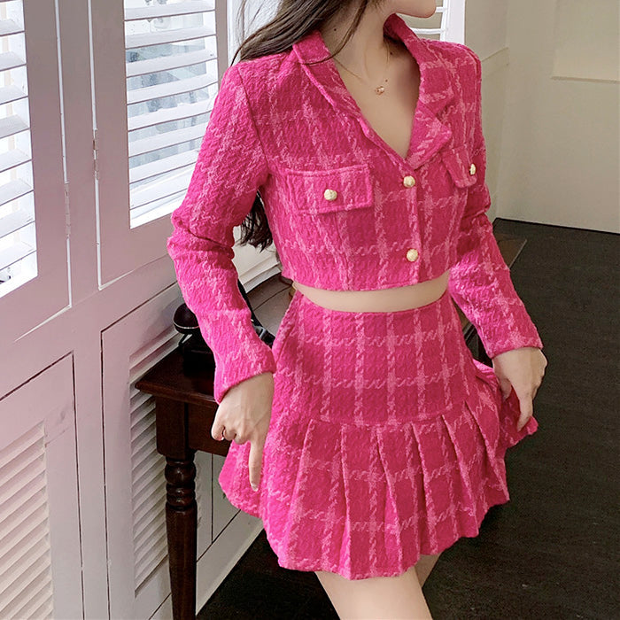 Cute Everyday Outfits, Outfit Inspo Casual Y2K Pink Tweed Jacket & Skirt Co-Ord Cute Everyday Outfits, Outfit Inspo Casual Y2K Pink Tweed Jacket & Skirt Co-Ord