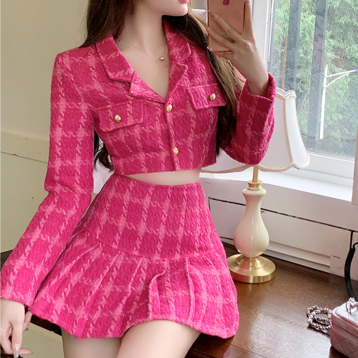 Cute Everyday Outfits, Outfit Inspo Casual Y2K Pink Tweed Jacket & Skirt Co-Ord Cute Everyday Outfits, Outfit Inspo Casual Y2K Pink Tweed Jacket & Skirt Co-Ord