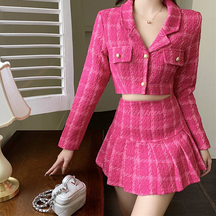 Cute Everyday Outfits, Outfit Inspo Casual Y2K Pink Tweed Jacket & Skirt Co-Ord Cute Everyday Outfits, Outfit Inspo Casual Y2K Pink Tweed Jacket & Skirt Co-Ord