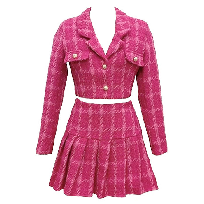 Cute Everyday Outfits, Outfit Inspo Casual Y2K Pink Tweed Jacket & Skirt Co-Ord Cute Everyday Outfits, Outfit Inspo Casual Y2K Pink Tweed Jacket & Skirt Co-Ord