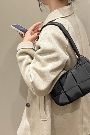 Cute Everyday Outfits, Outfit Inspo Casual Y2K Puffer Baguette Bag