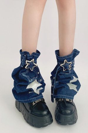 Cute Everyday Outfits, Outfit Inspo Casual Y2K Star Denim Leg Warmers