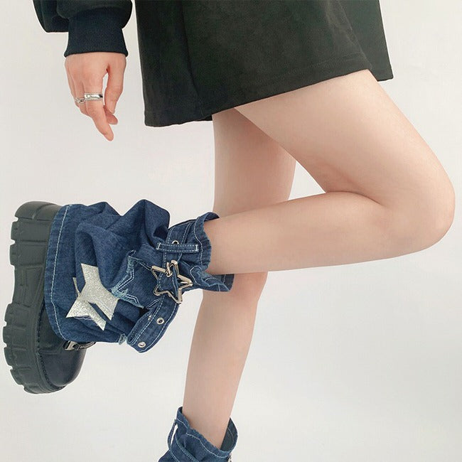 Cute Everyday Outfits, Outfit Inspo Casual Y2K Star Denim Leg Warmers Cute Everyday Outfits, Outfit Inspo Casual Y2K Star Denim Leg Warmers