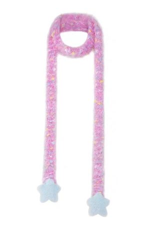 Cute Everyday Outfits, Outfit Inspo Casual Y2K Star Fairy Fuzzy Scarf
