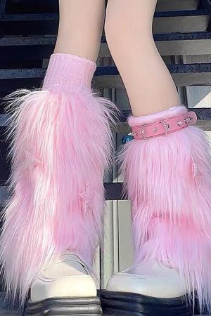 Cute Everyday Outfits, Outfit Inspo Casual Y2K Star Fuzzy Leg Warmers