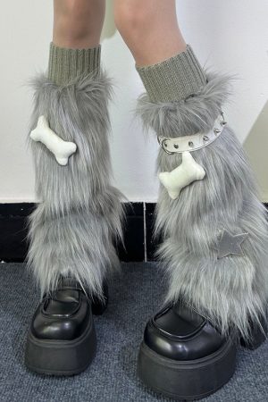 Cute Everyday Outfits, Outfit Inspo Casual Y2K Star Fuzzy Leg Warmers