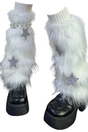 Cute Everyday Outfits, Outfit Inspo Casual Y2K Star Fuzzy Leg Warmers