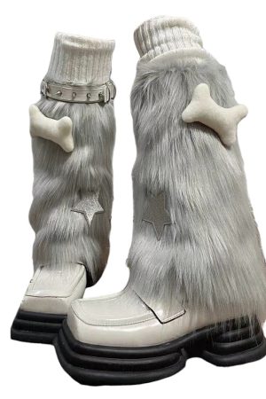 Cute Everyday Outfits, Outfit Inspo Casual Y2K Star Fuzzy Leg Warmers