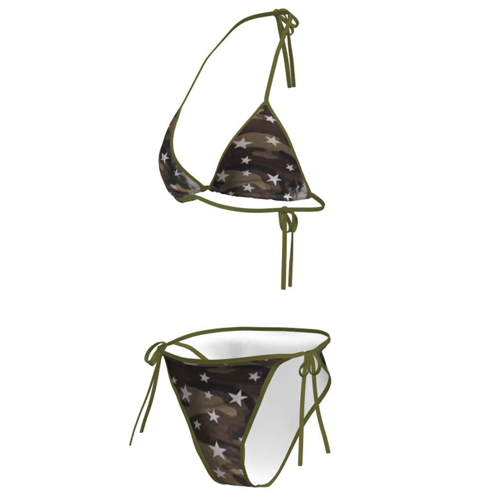 Cute Everyday Outfits, Outfit Inspo Casual Y2K Star Pattern Camo Bikini Set Cute Everyday Outfits, Outfit Inspo Casual Y2K Star Pattern Camo Bikini Set