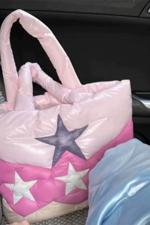 Cute Everyday Outfits, Outfit Inspo Casual Y2K Star Puffer Handbag