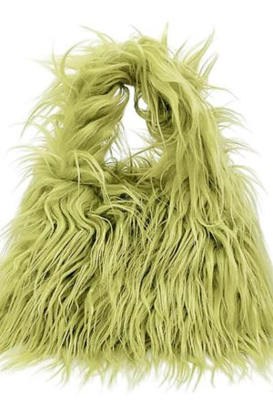 Cute Everyday Outfits, Outfit Inspo Casual Y2K Style Fuzzy Mini Bag