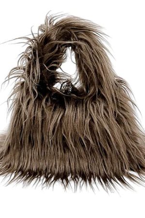 Cute Everyday Outfits, Outfit Inspo Casual Y2K Style Fuzzy Mini Bag