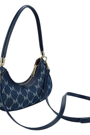 Cute Everyday Outfits, Outfit Inspo Casual Y2K Style Monogram Pattern Denim Bag