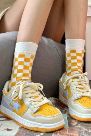 Cute Everyday Outfits, Outfit Inspo Casual Yellow Star Aesthetic Sneakers