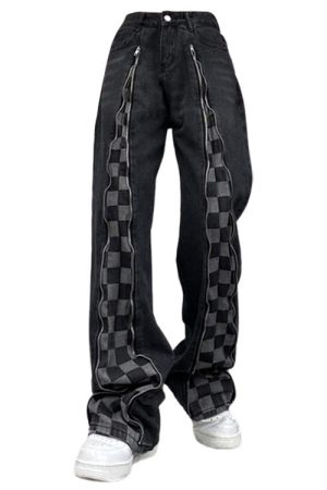 Cute Everyday Outfits, Outfit Inspo Casual Zip Up Checker Jeans