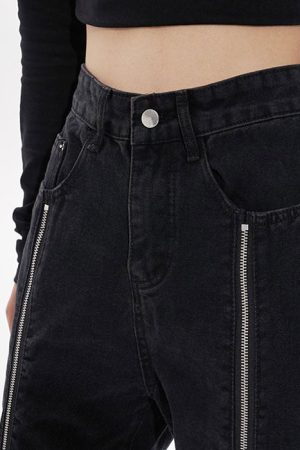 Cute Everyday Outfits, Outfit Inspo Casual Zip Up Leg Grunge Jeans