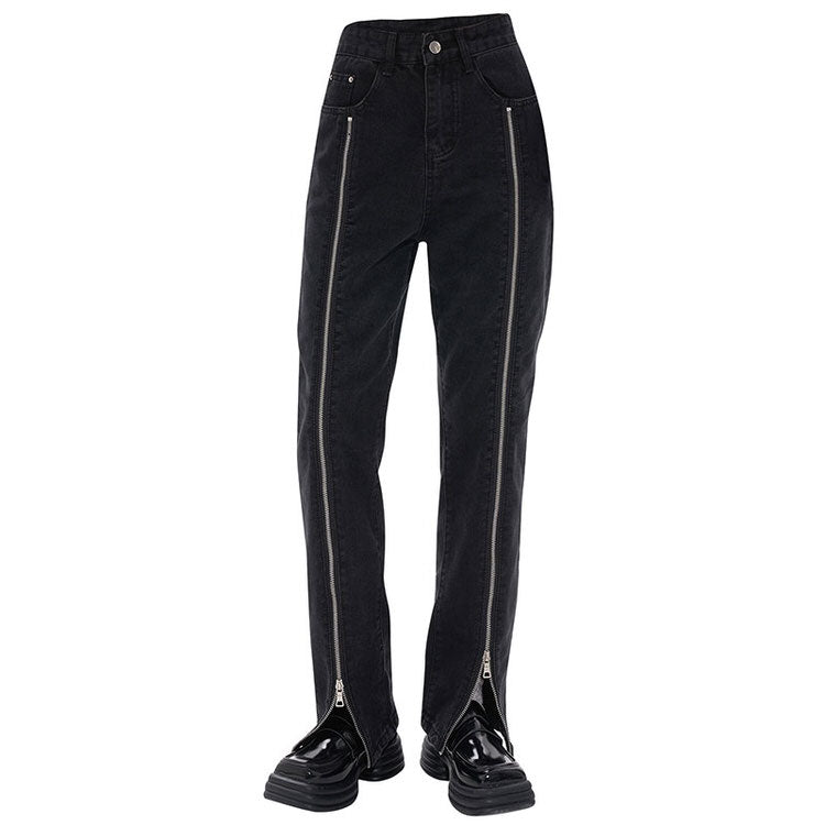 Cute Everyday Outfits, Outfit Inspo Casual Zip Up Leg Grunge Jeans