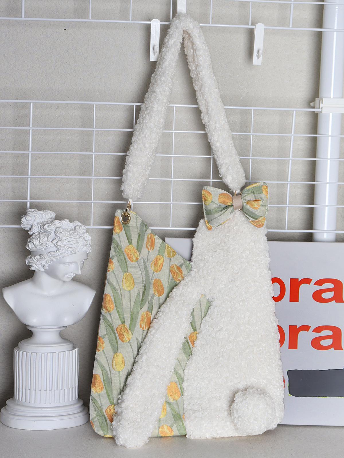 Cute Floppy-Eared Rabbit Plush Color-Blocking Large Capacity Shoulder Crossbody Bag – Adorable Y2K Style for Everyday Use Cute Floppy-Eared Rabbit Plush Color-Blocking Large Capacity Shoulder Crossbody Bag – Adorable Y2K Style for Everyday Use