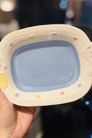 Cute Hand-Painted Cartoon Unicorn Ceramic Bowl with Underglaze, 5-Inch Ice Cream Bowl and Dessert Spoon, Perfect for Kids' Parties