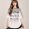 Cute Hello Kitty Cat Short-Sleeve T-Shirt for Women, Casual Summer 2025 Loose Fit, Trendy American Style
