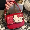 Cute Japanese-Style Hello Kitty Red Square Handbag - Small Crossbody Commuting Coin Purse for Y2K Fashion Lovers
