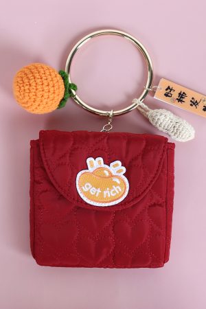 Cute Mini Lucky Red Envelope Handbag - Zodiac-Inspired Crossbody Phone Bag in Good Persimmon Peanut Design