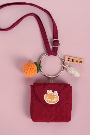 Cute Mini Lucky Red Envelope Handbag - Zodiac-Inspired Crossbody Phone Bag in Good Persimmon Peanut Design