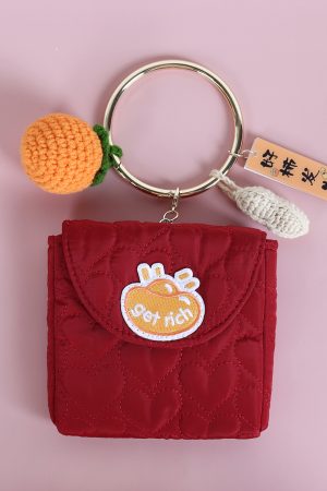 Cute Mini Lucky Red Envelope Handbag - Zodiac-Inspired Crossbody Phone Bag in Good Persimmon Peanut Design
