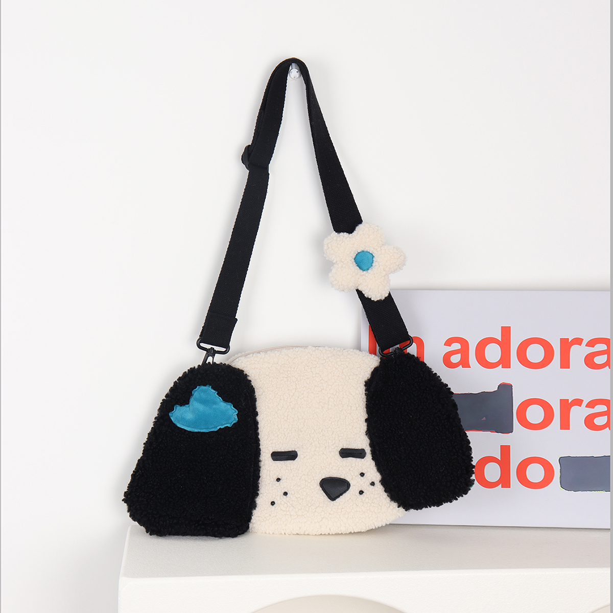 Cute Plush Dog Crossbody Bag for Girls - Large Capacity, Autumn Style, Single Shoulder, Two-Dimensional Design Cute Plush Dog Crossbody Bag for Girls - Large Capacity, Autumn Style, Single Shoulder, Two-Dimensional Design