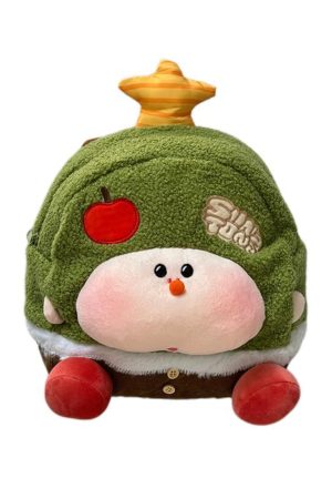 Cute Soft Cartoon Plush Backpack for Women, Lightweight Commuter Travel Book Bag, Niche Wish Tree Design