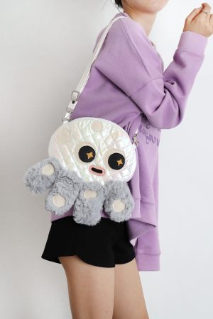 Cute Soft Plush Octopus Crossbody Bag - Fashionable Compact Underarm Bag in Korean Style, Versatile for Everyday Use