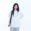 Cute White Oversized Short Sleeve T-Shirt for Women with Sheep Graphic - Summer Y2K Style, Casual Loose Fit