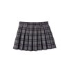 Dark Blue Plaid Pleated Skirt for Autumn & Winter - Mid-Low Waist, Lined, Punk Style, Niche Fashion, Trendy Layering Piece