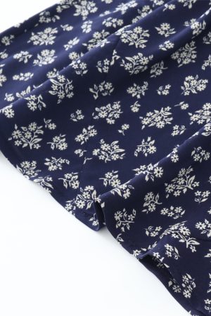 Dark Blue Spaghetti Strap Tea-Length Dress - French Style Vacation Dress for Women, Summer 2025 Fashion