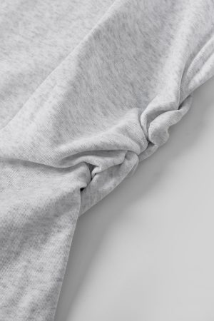 Dark Gray Women's Short Sleeve Polo Collar T-Shirt with Gathered Waist and Irregular Hem - Summer Essential, Trendy Casual Wear