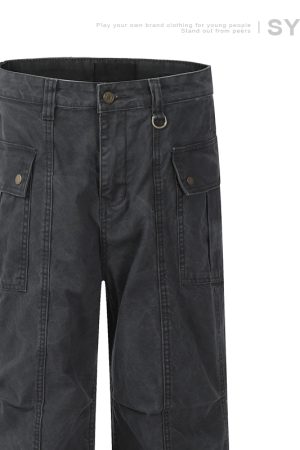 Deconstructed Patchwork Design Casual Pants for Men - 2025 Spring Collection Loose Wide-Leg Work Pants