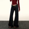 Deep Blue Vintage Straight-Leg Jeans for Women - Slim Fit, Slightly Flared Wide-Leg Pants for Spring & Autumn, Y2K Style