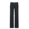 Deep Blue Vintage Wide-Leg Jeans for Women - Loose Casual Embroidered Pants - Y2K Straight-Leg Draped Style