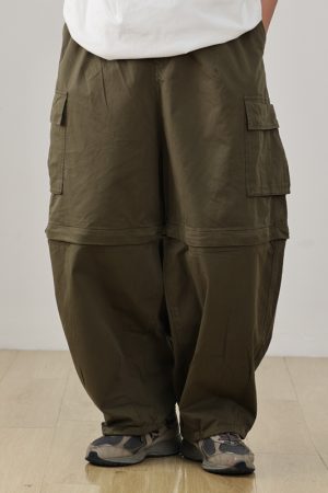 Detachable Two-Way Japanese Style Work Pants for Men - Loose Fit, Functional Straight-Leg Casual Pants