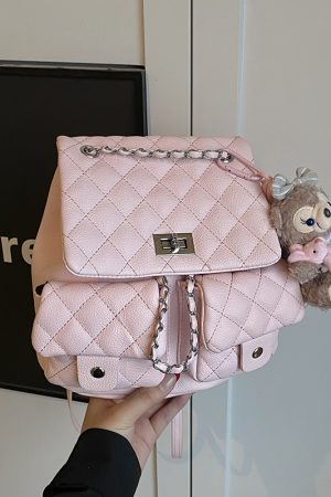 Diamond-Pattern Chain Mini Backpack for Women - Trendy 2025 Chanel-Style Versatile High-End Small Bag