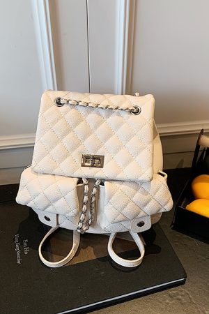Diamond-Pattern Chain Mini Backpack for Women - Trendy 2025 Chanel-Style Versatile High-End Small Bag