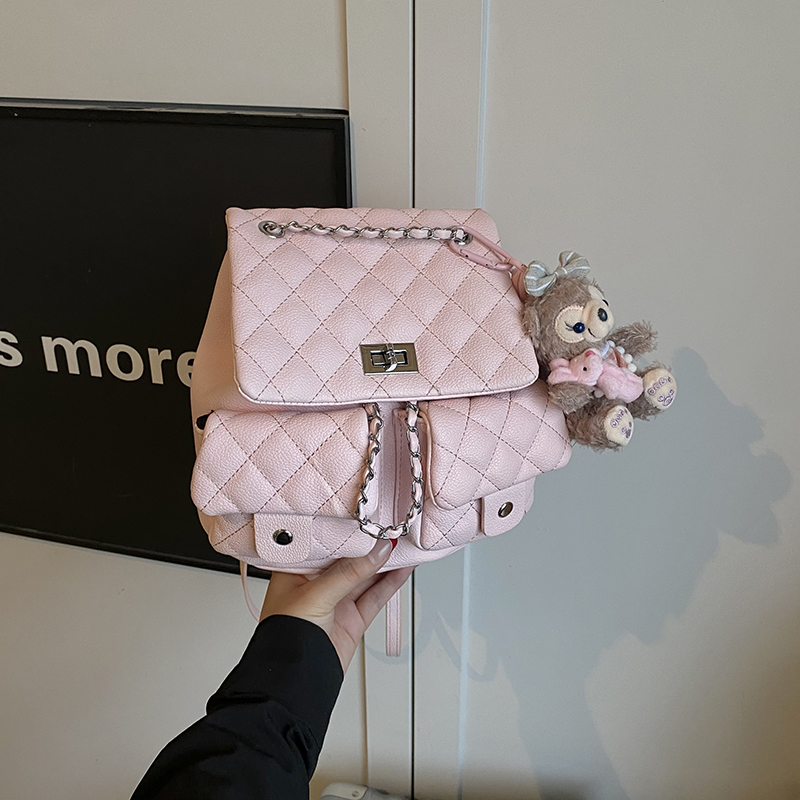 Diamond-Pattern Chain Mini Backpack for Women - Trendy 2025 Chanel-Style Versatile High-End Small Bag Diamond-Pattern Chain Mini Backpack for Women - Trendy 2025 Chanel-Style Versatile High-End Small Bag