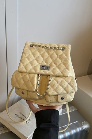 Diamond-Pattern Chain Mini Backpack for Women - Trendy 2025 Chanel-Style Versatile High-End Small Bag