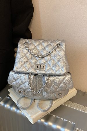 Diamond-Pattern Chain Mini Backpack for Women - Trendy 2025 Chanel-Style Versatile High-End Small Bag