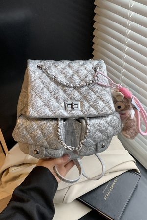 Diamond-Pattern Chain Mini Backpack for Women - Trendy 2025 Chanel-Style Versatile High-End Small Bag